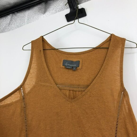 Anthropologie Malaga tiered tunic tank top in Ochre tan/mustard Medium - Picture 7 of 16